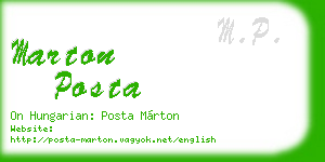 marton posta business card